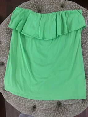 Lilly Pulitzer Off-Shoulder Ruffle Tube Top - Bright Green, XL